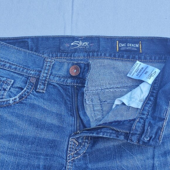 Silver Jeans Zac relaxed fit straight leg men's W30/L32  indigo blue distressed - Picture 10 of 16